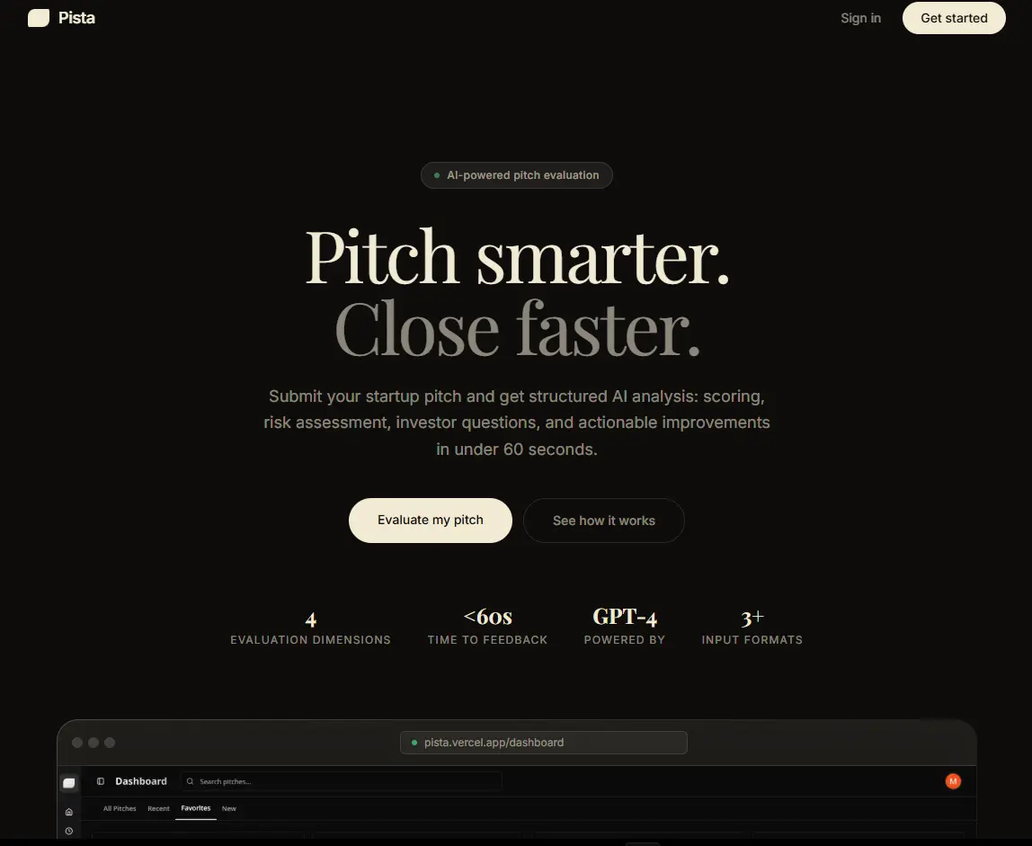 Pista, GenAI Pitch Evaluator